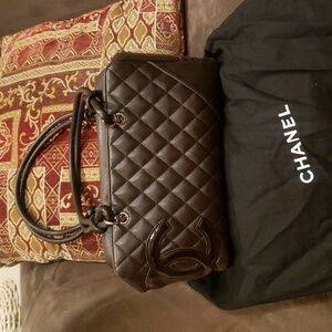 Chanel Cambon Bowling  Shoulder Bag Brown....like new